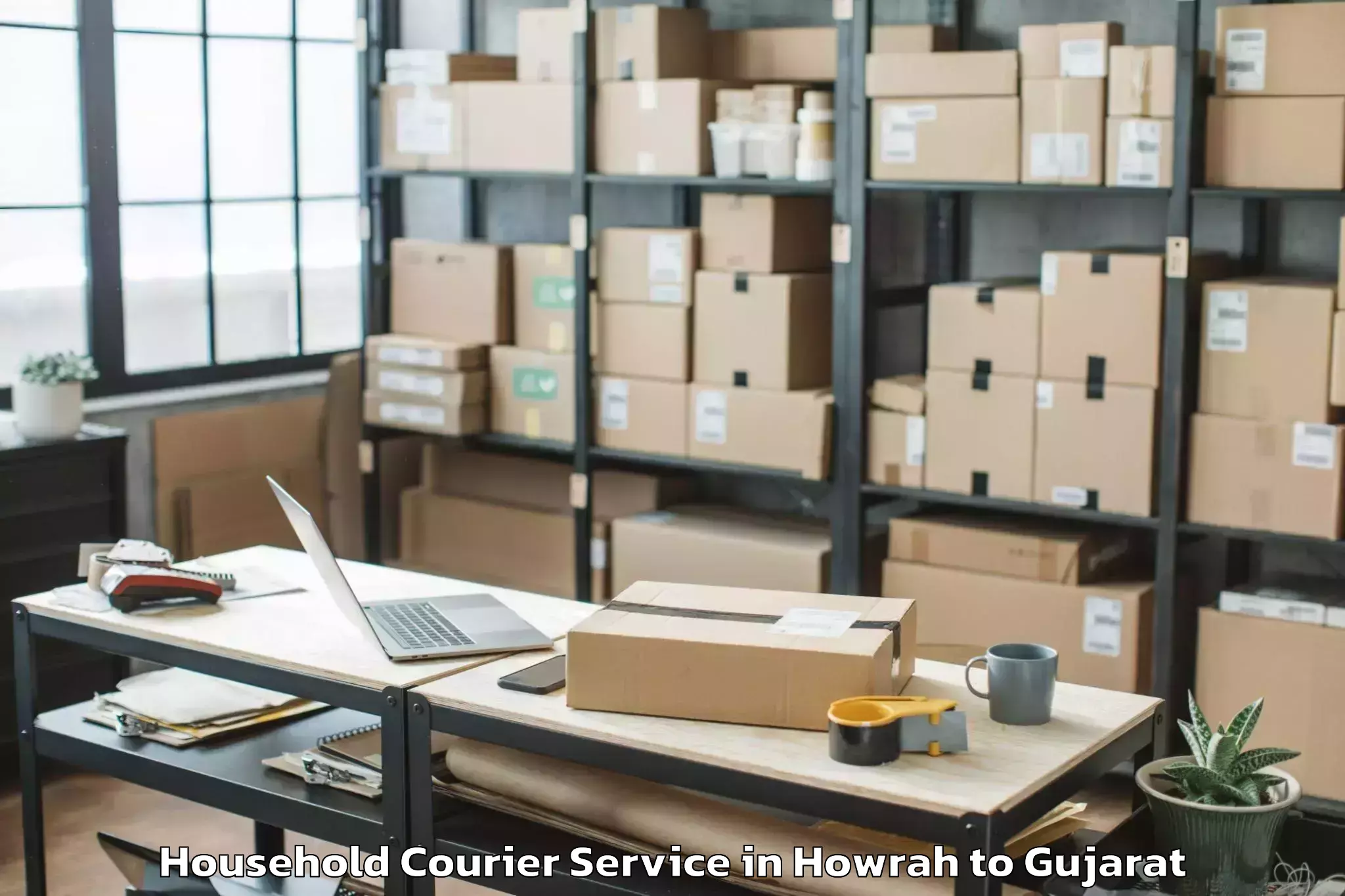 Book Howrah to Gadhada Household Courier